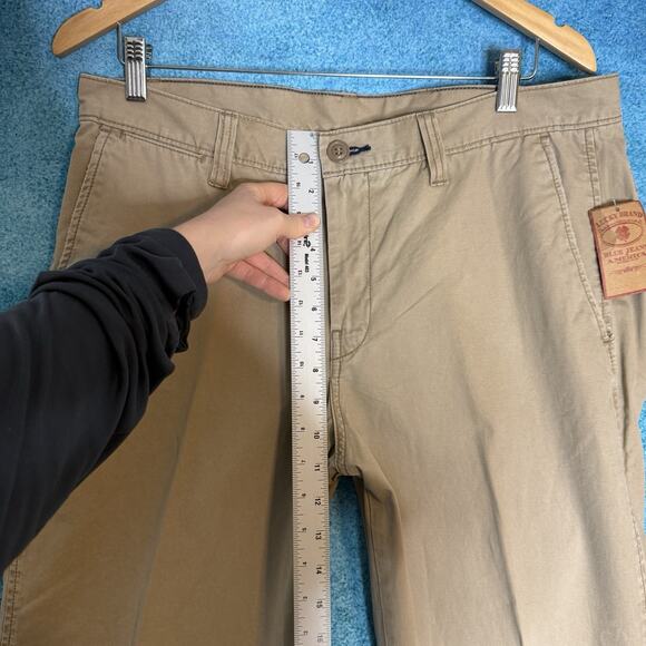 Lucky Brand Men’s Jeans Size 34 Tan Khaki Straight Leg Pants Fits 34x31 - Picture 6 of 16